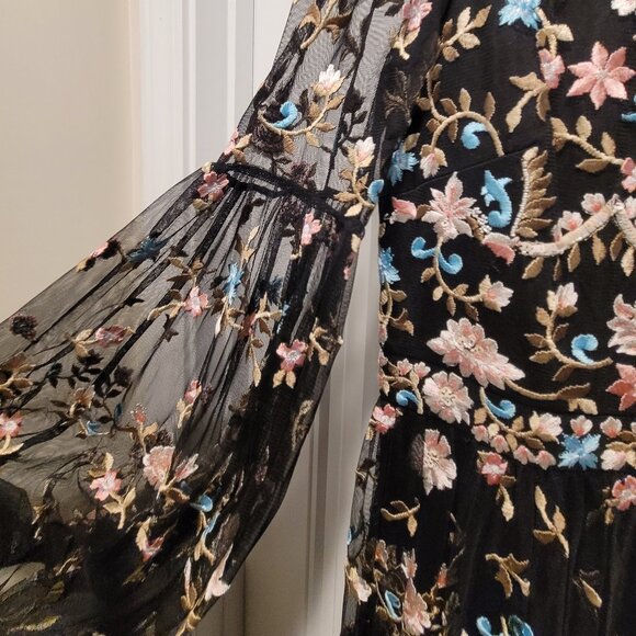 NEW Mac Duggal Embroided High Neck Illusion SleeveGown - Picture 8 of 12